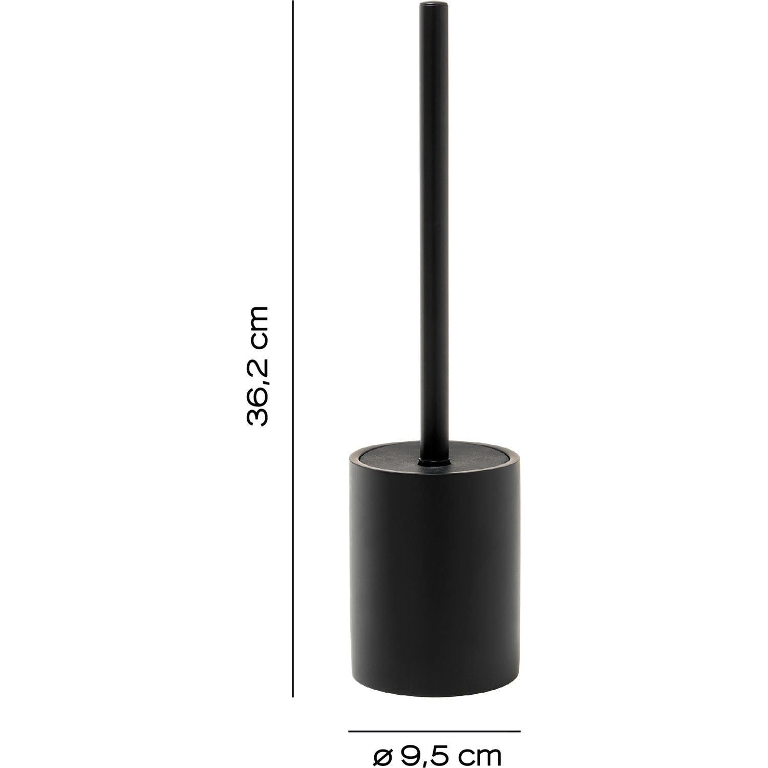 GEDY - Portascopino bagno Brenda Nero matt - h36,2 x diametro 9,5 cm